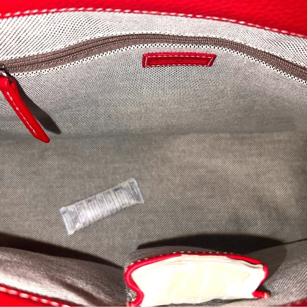 NWT Dooney & Bourke Red Pebble Grain Double Pocket Tote - RETIRED - Picture 9 of 15